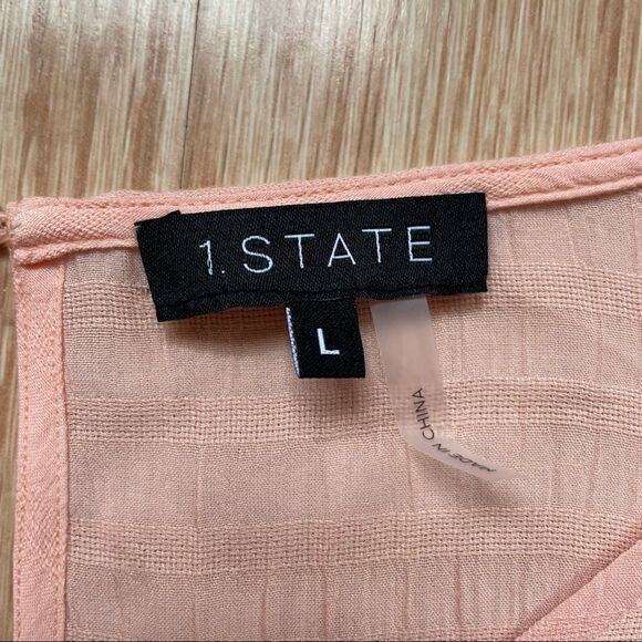 NWT 1.State Light Pink Flowy Sleeved Blouse - Size: L - Picture 8 of 8